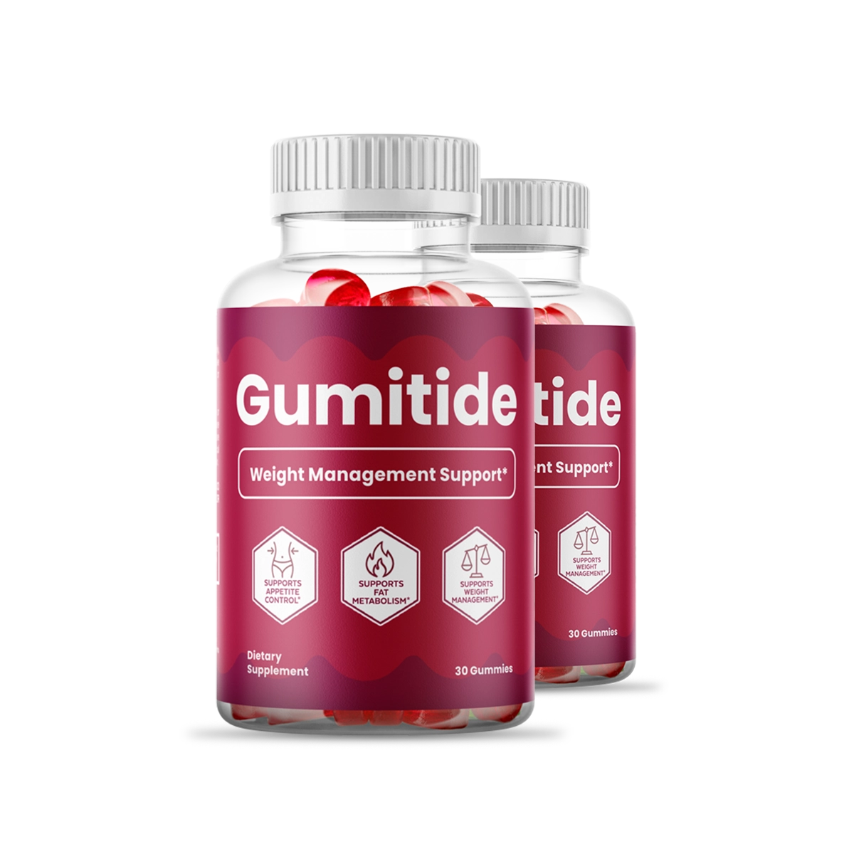 Gumitide weight management gummies two-bottle pack